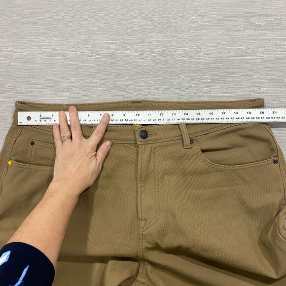CAT Caterpillar Work Pants Mens 40 x 30 Brown Canvas Fleece Lined Insulated - Picture 7 of 12